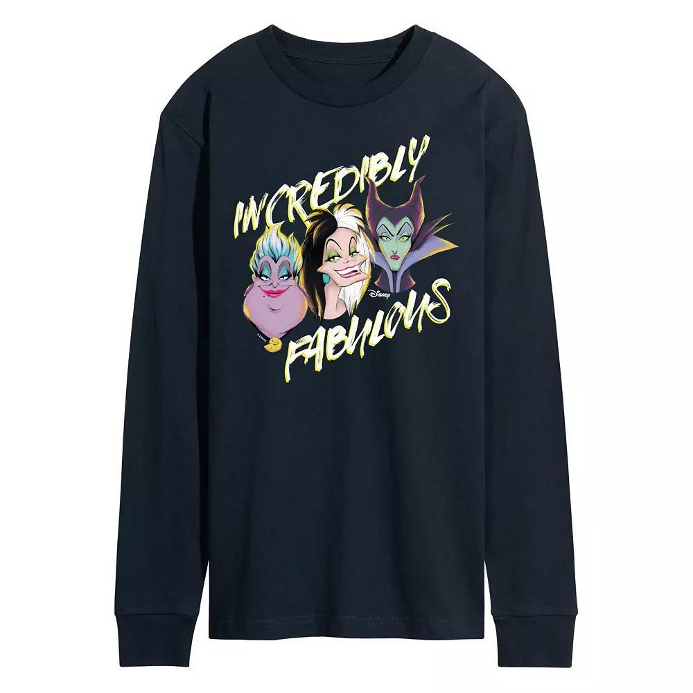 Disney Villains Men's Incredibly Fabulous Long Sleeve Graphic Tee, Size: XXL, Black Product Image