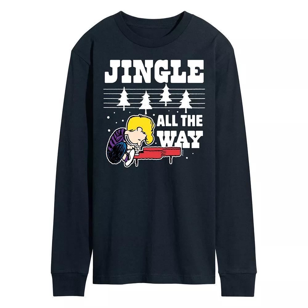 Men's Peanuts Jingle All The Way Piano Long Sleeve Tee,  Product Image