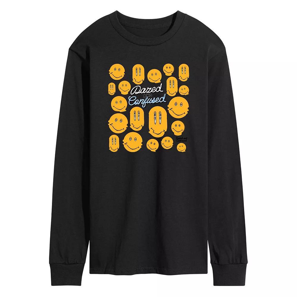 Men's Dazed and Confused Smiley Face Long Sleeve Graphic Tee,  Product Image
