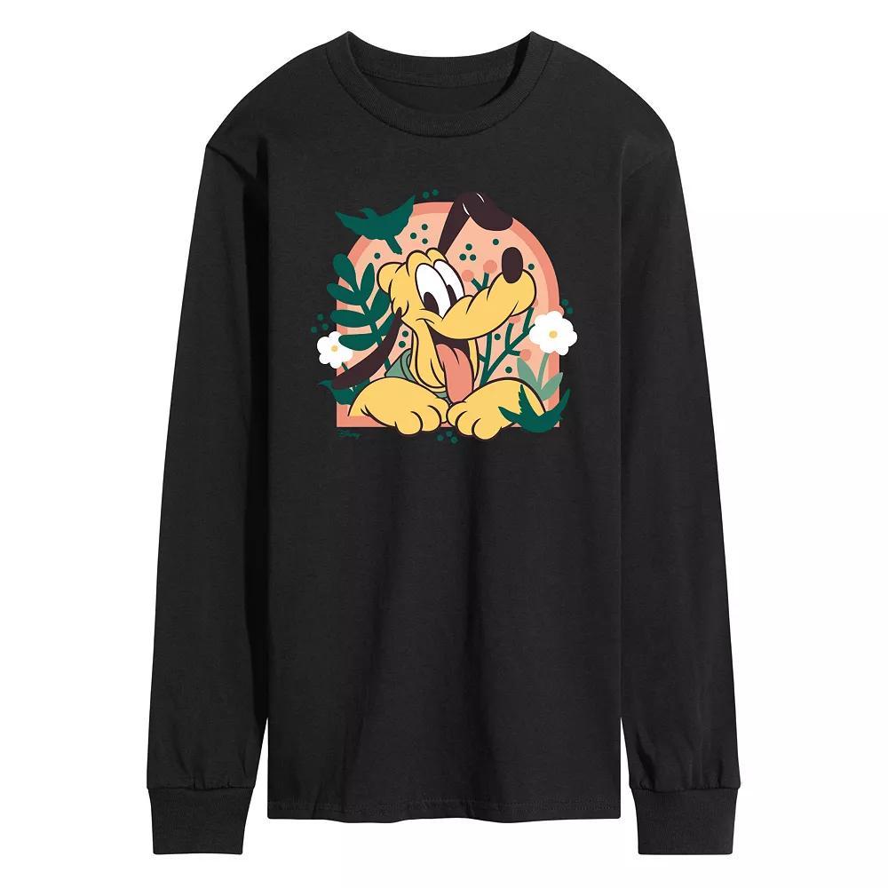 Disney's Mickey Mouse & Friends Pluto Men's Plants Long Sleeve Graphic Tee,  Product Image