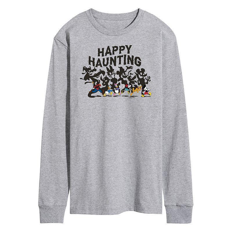 Disney's Mickey Mouse & Friends Men's Happy Haunting Long Sleeve Graphic Tee, Size: XL, Gray Product Image