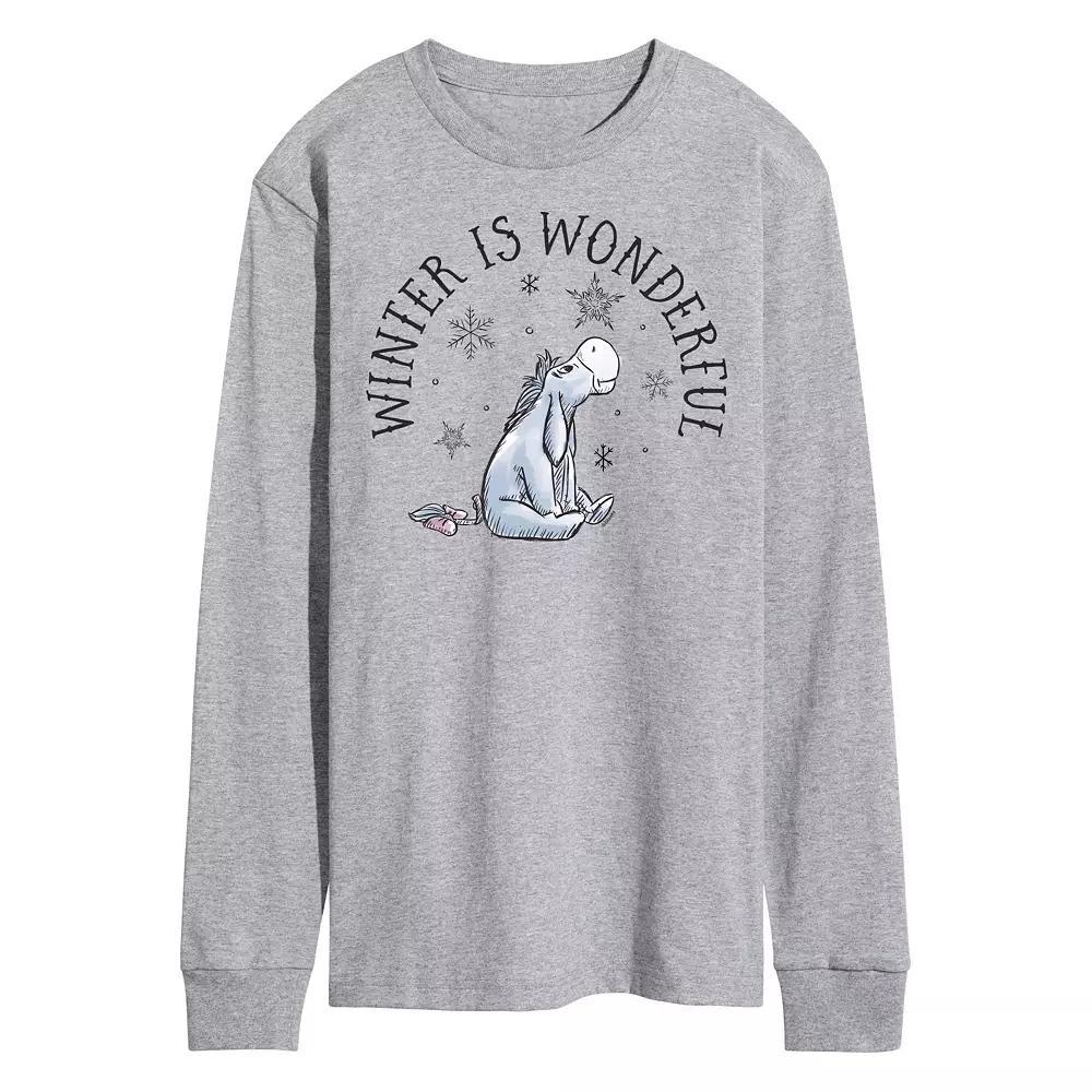 Disney's Winnie The Pooh Men's Winter Is Wonderful Long Sleeve Graphic Tee,  Product Image
