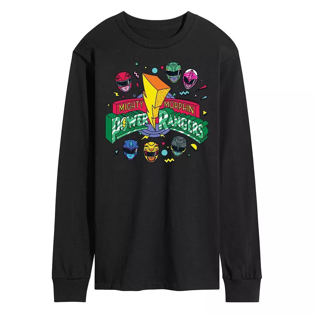 Men's Power Rangers 90s Logo Long Sleeve Graphic Tee,  Product Image