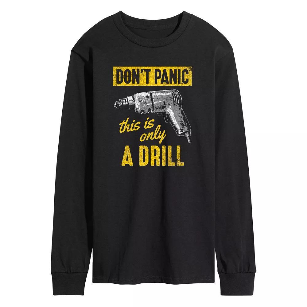 Men's Don't Panic Drill Long Sleeve Graphic Tee,  Product Image