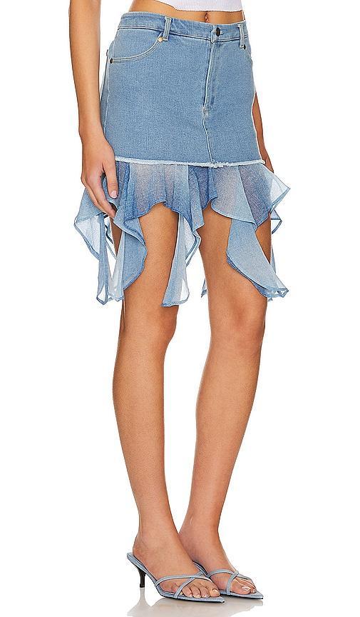 Lovers and Friends Britney Mini Skirt in Blue Denim Product Image