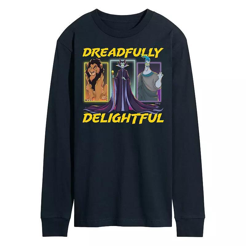 Disney Villains Men's Dreadfully Delightful Long Sleeve Graphic Tee,  Product Image