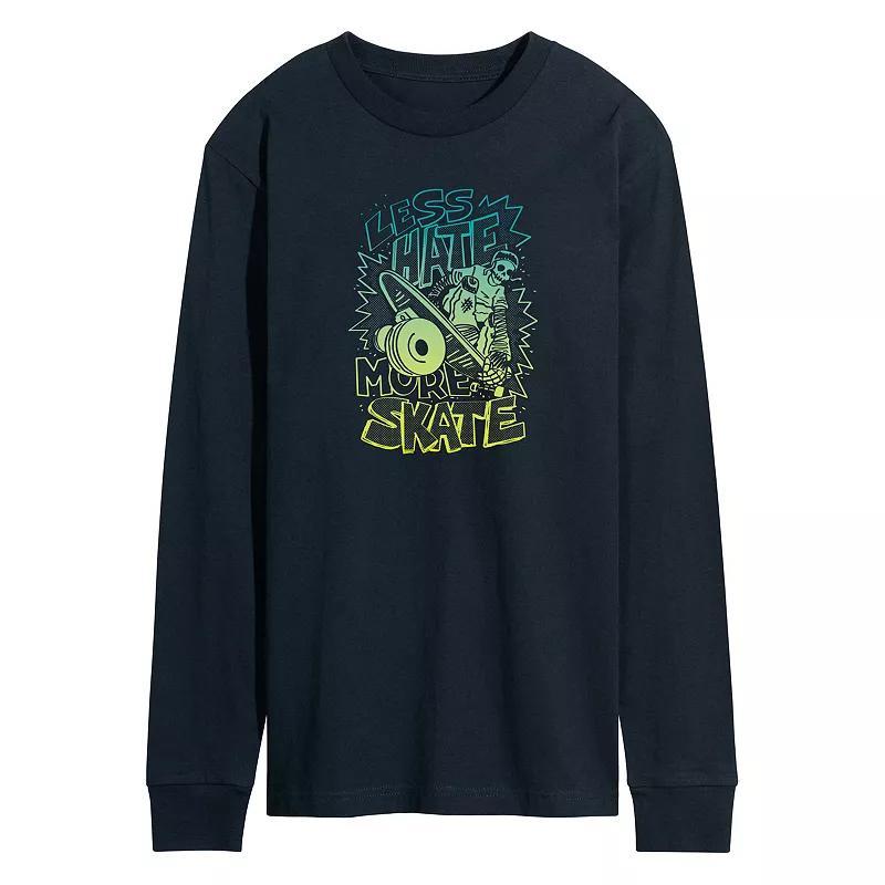 Men's Retro Less Hate More Skate Long Sleeve Graphic Tee,  Product Image