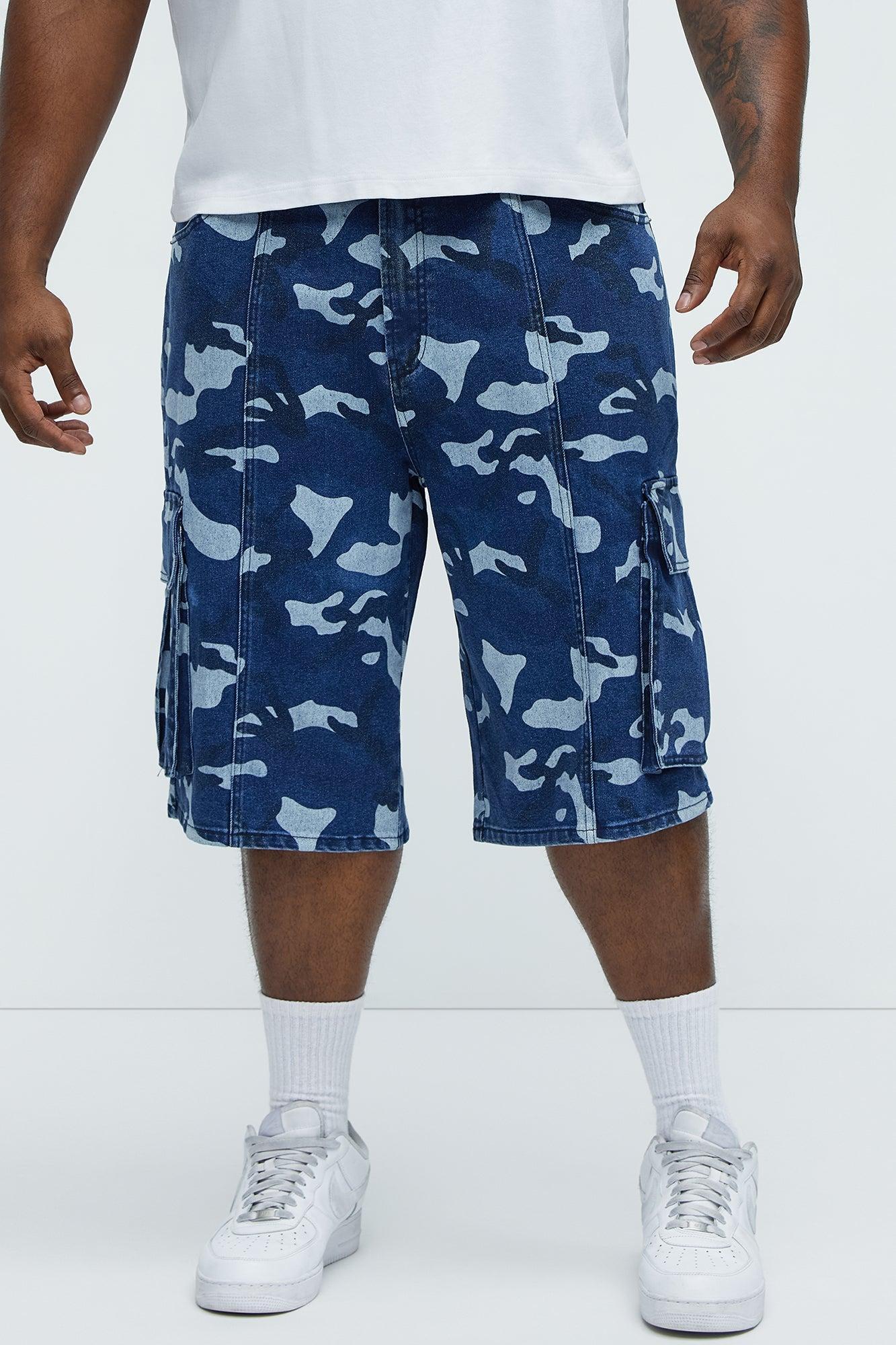 Cargo Camo Baggy Denim Shorts - Camouflage Product Image