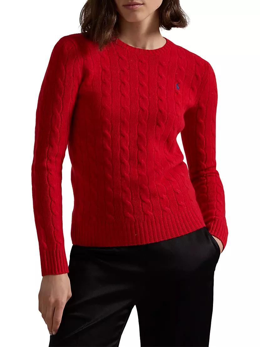 Wool Cable-Knit Crewneck Sweater Product Image