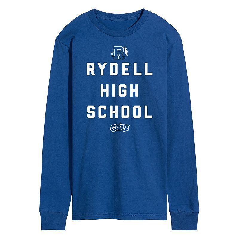 Men's Grease Rydell High Long Sleeve Graphic Tee, Size: Large, Blue Product Image