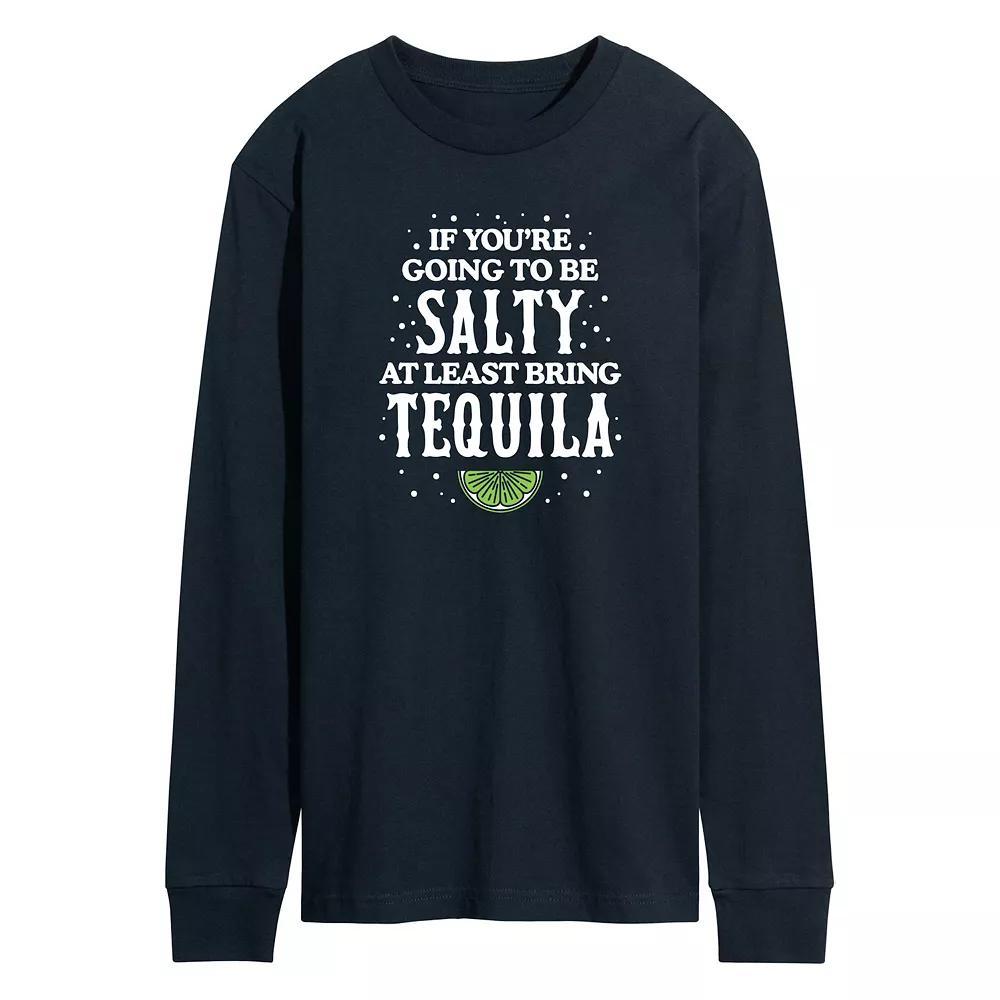 Men's Be Salty Bring Tequila Long Sleeve Graphic Tee,  Product Image