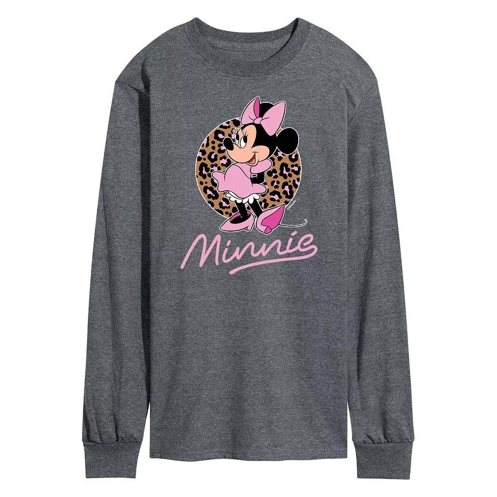 Disney's Minnie Mouse Men's Leopard Long Sleeve Graphic Tee,  Product Image
