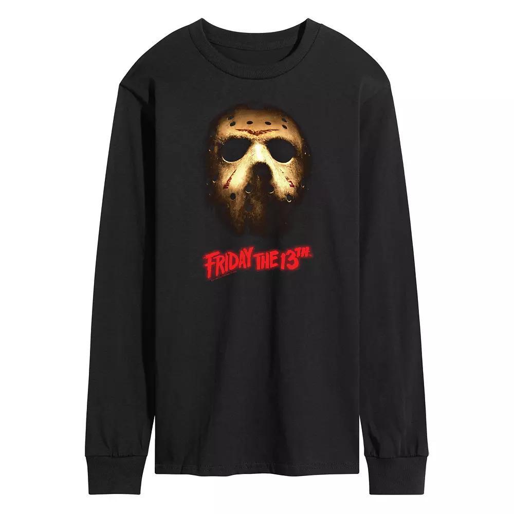 Men's Friday The 13th Dark Mask Long Sleeve Graphic Tee, Size: XL, Black Product Image