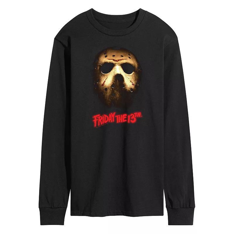 Men's Friday The 13th Dark Mask Long Sleeve Graphic Tee, Size: XL, Black Product Image