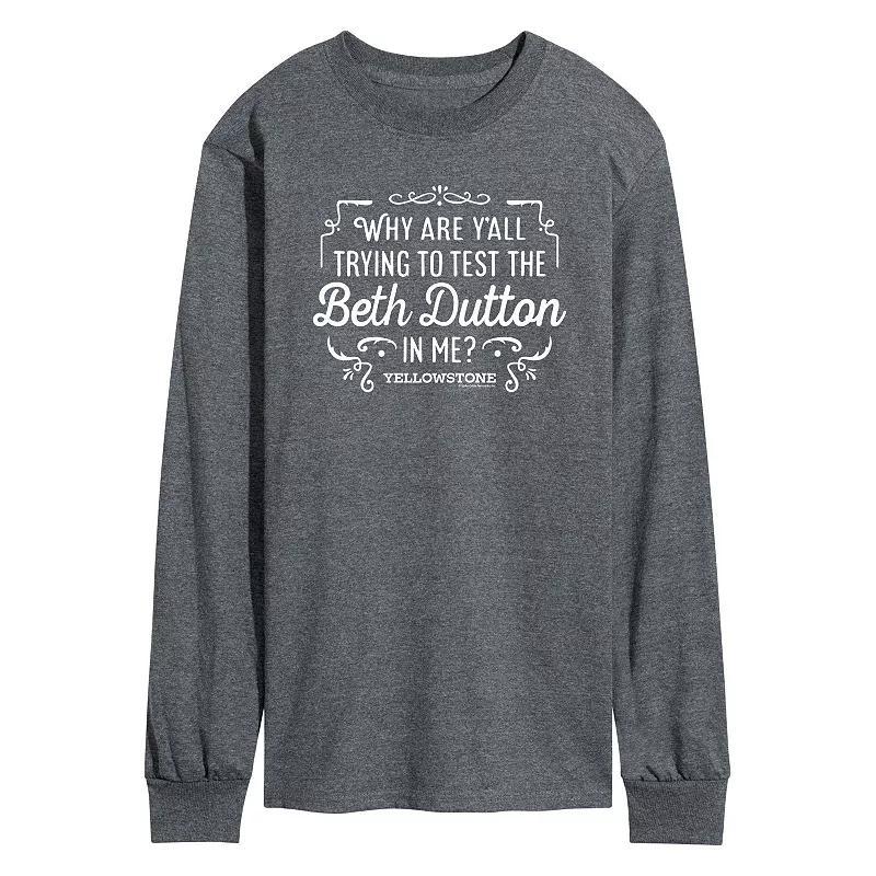 Men's Yellowstone Beth Dutton Tee, Size: Large, Gray Product Image