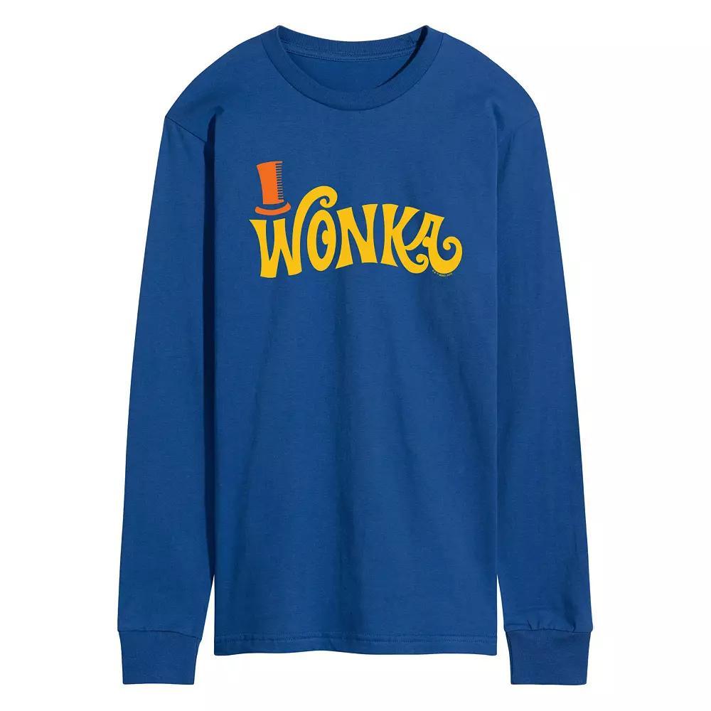 Men's Willy Wonka Retro Logo Long Sleeve Graphic Tee,  Product Image