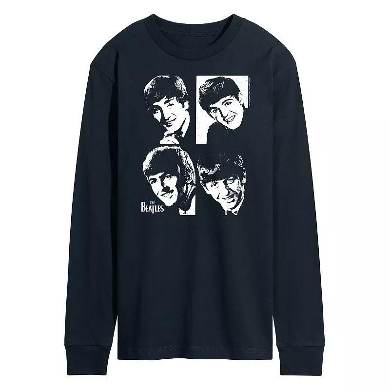 Mens The Beatles Group Long Sleeve Tee Blue Product Image