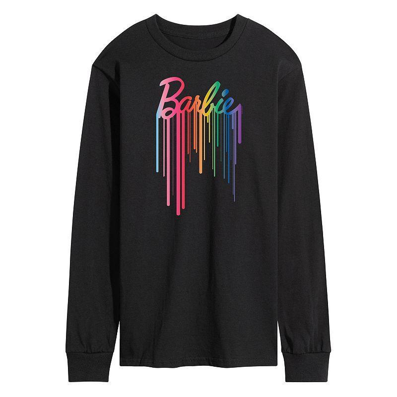 Men's Barbie Logo Long Sleeve Graphic Tee, Size: XXL, Black Product Image