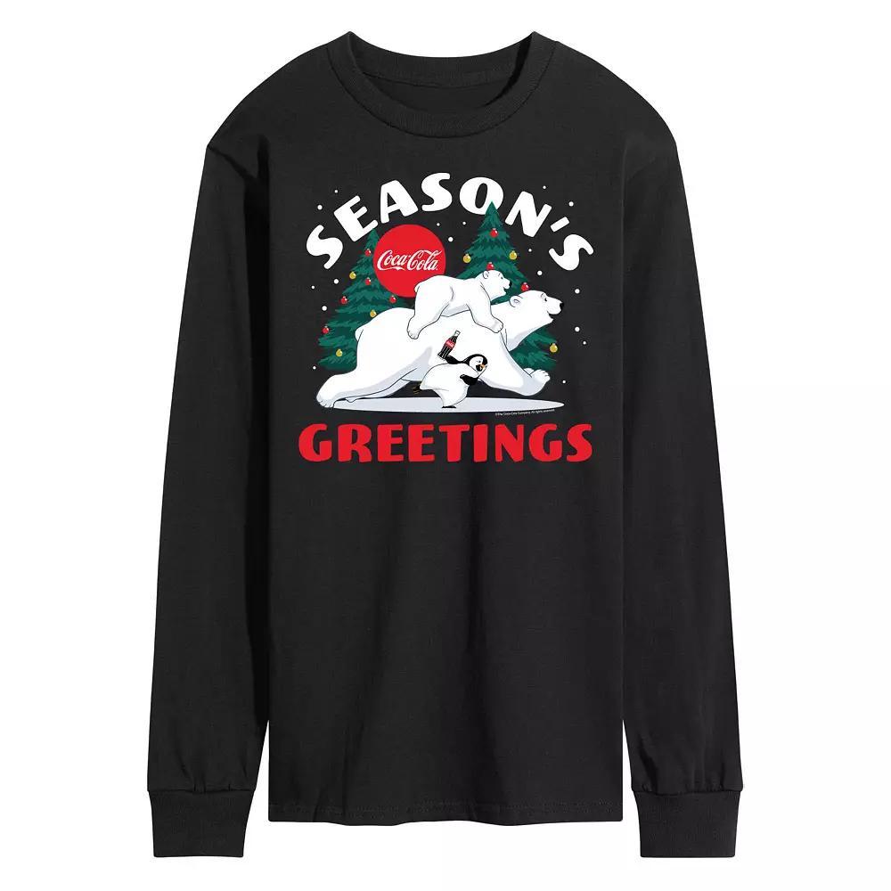 Men's CocaCola Seasons Greetings Long Sleeve Graphic Tee,  Product Image