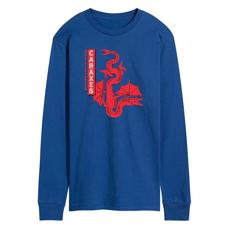 Men's House Of The Dragon Caraxes Dragon Long Sleeve Graphic Tee, Size: Medium, Blue Product Image