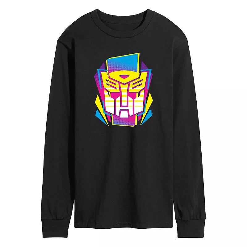 Men's Transformers Halftone Icon Autobot Long Sleeve Graphic Tee, Size: Large, Black Product Image