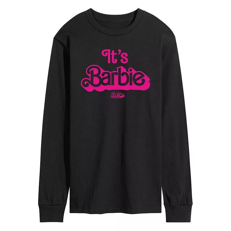 Men's Barbie™ The Movie Hi Barbie Long Sleeve Graphic Tee, Size: XL, Black Product Image