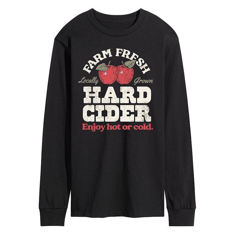 Men's Farm Fresh Cider Long Sleeve Graphic Tee, Size: Large, Black Product Image