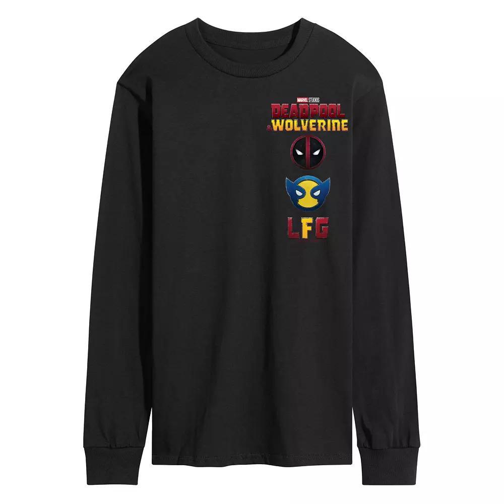 Men's Marvel Deadpool & Wolverine Left Chest Long Sleeve Graphic Tee,  Product Image