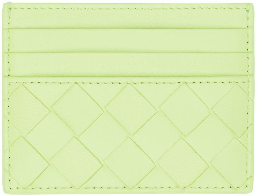 BOTTEGA VENETA Green Intrecciato Card Holder Product Image