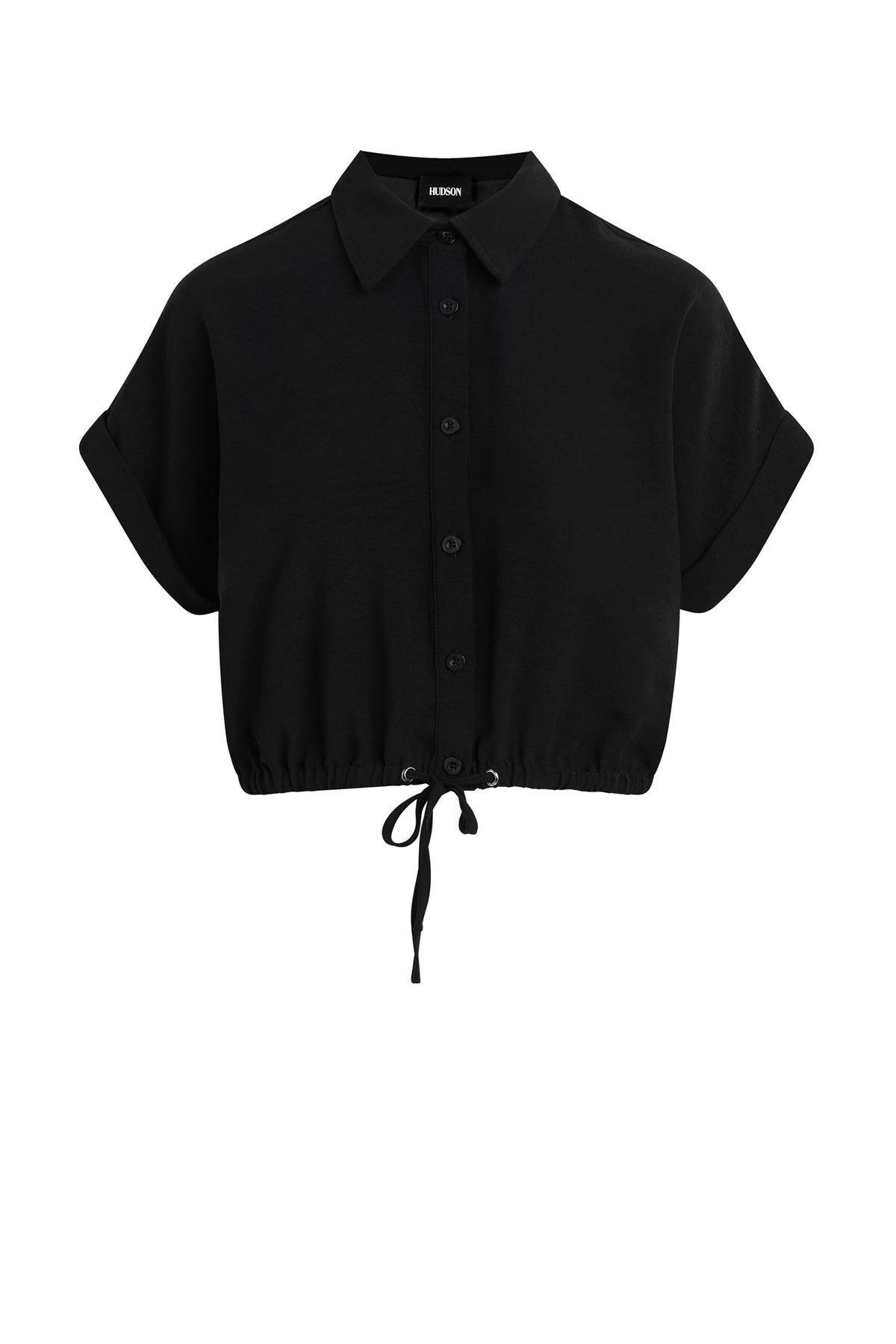 Drawstring Button Down Shirt Female Product Image