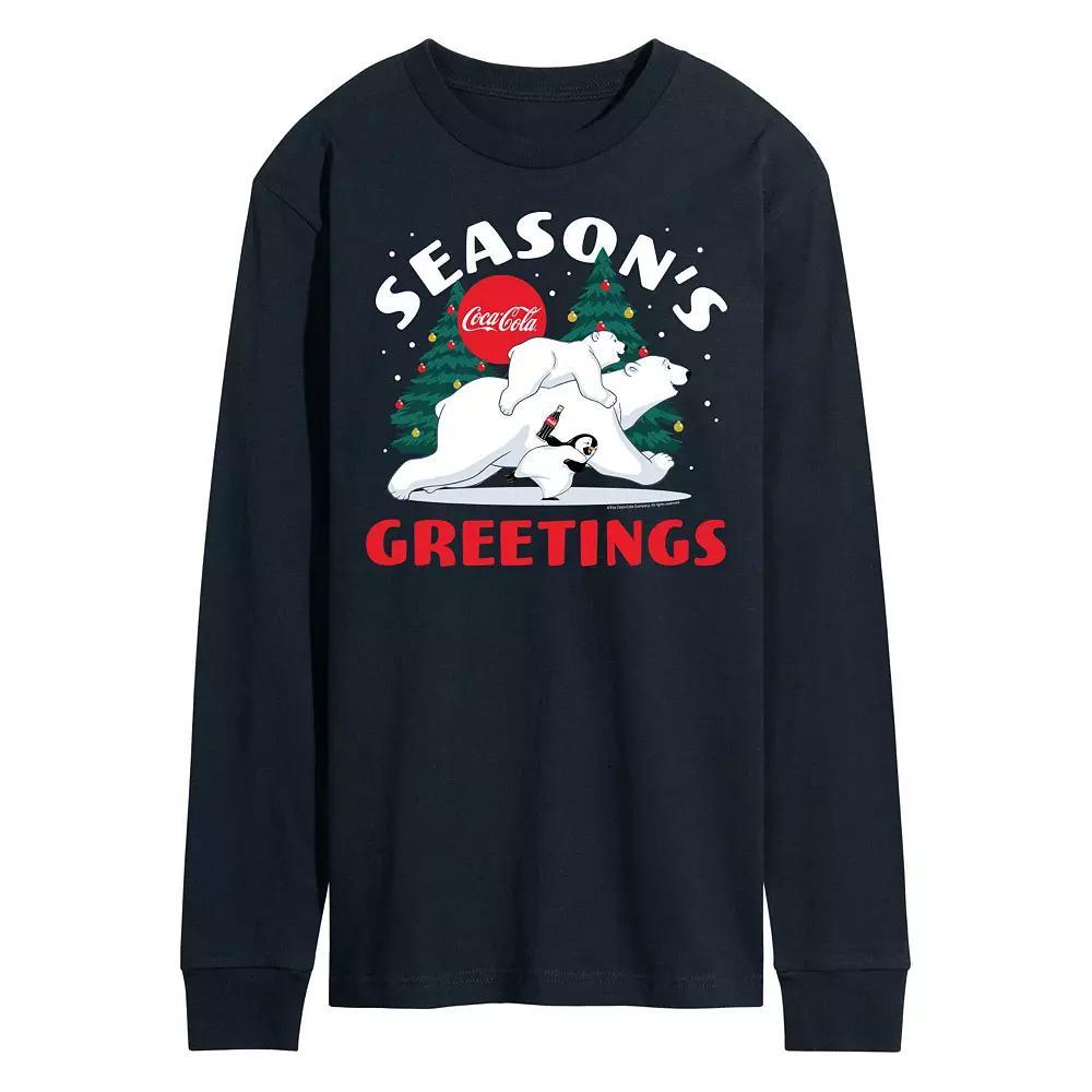 Men's CocaCola Seasons Greetings Long Sleeve Graphic Tee,  Product Image