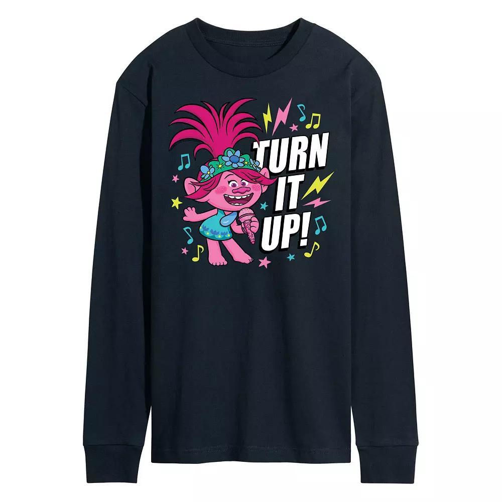 Men's Trolls Turn It Up Long Sleeve Tee, Size: Medium, Blue Product Image