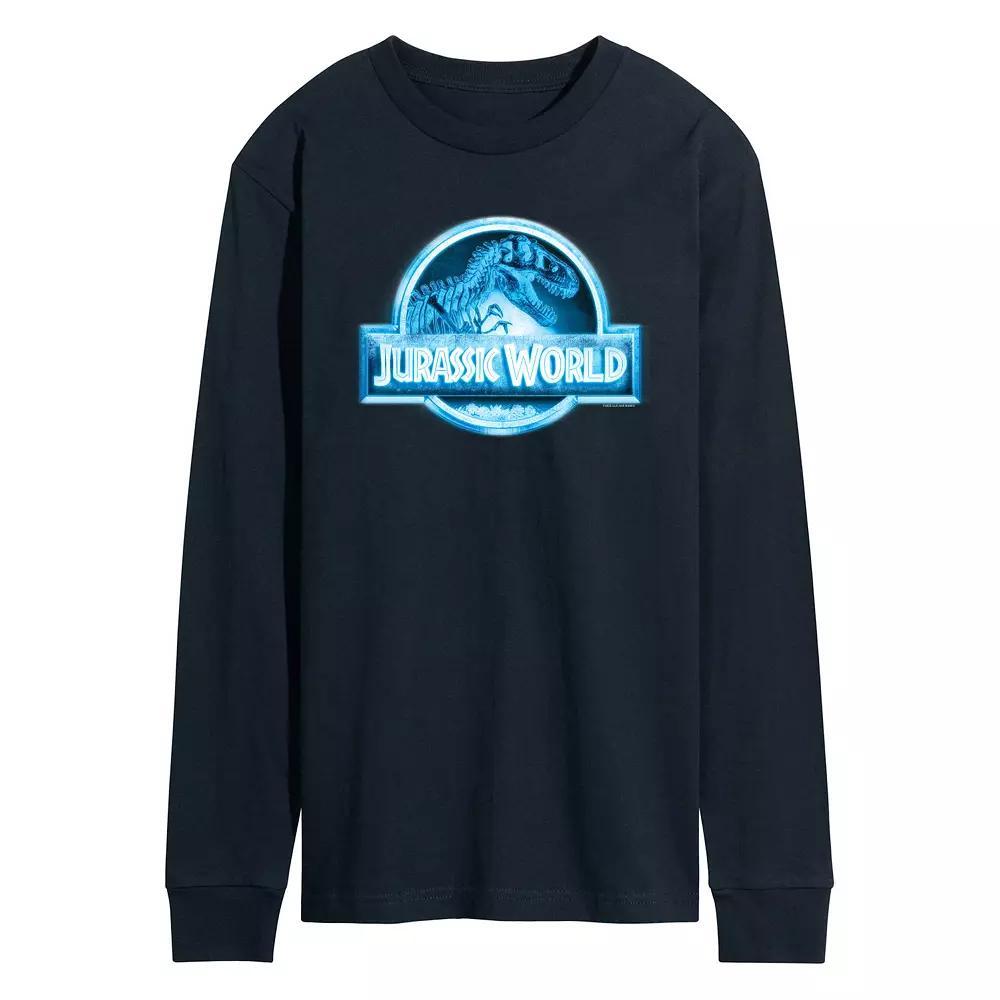 Men's Jurassic World Logo Night Vision Long Sleeve Graphic Tee,  Product Image