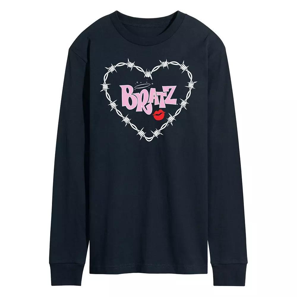 Men's Bratz Barbed Wire Heart Long Sleeve Graphic Tee, Size: XL, Blue Product Image