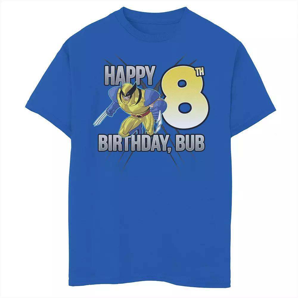 Boys 8-20 Marvel X-Men Wolverine Happy 8th Birthday Bub Graphic Tee, Boy's, Size: XL, Royal Product Image