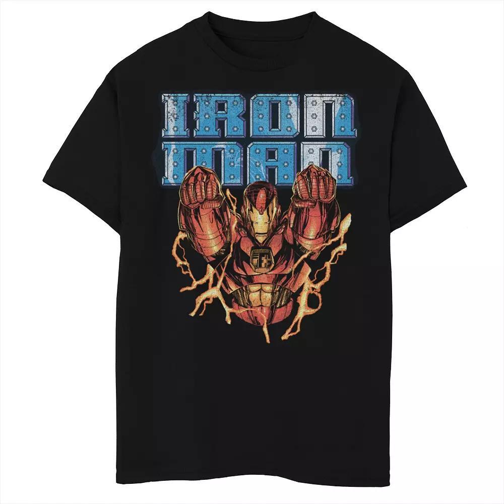 Boys 8-20 Marvel Avengers Iron Man In Flight Dark Portrait Graphic Tee, Boy's, Size: Small, Black Product Image