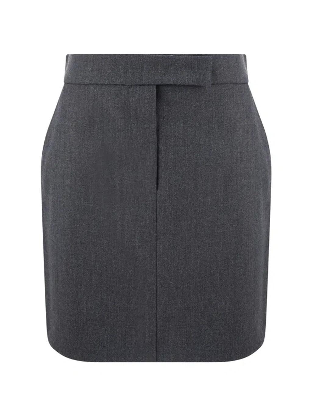 MAX MARA Sondalo Mini Skirt In Grigio Scuro Product Image