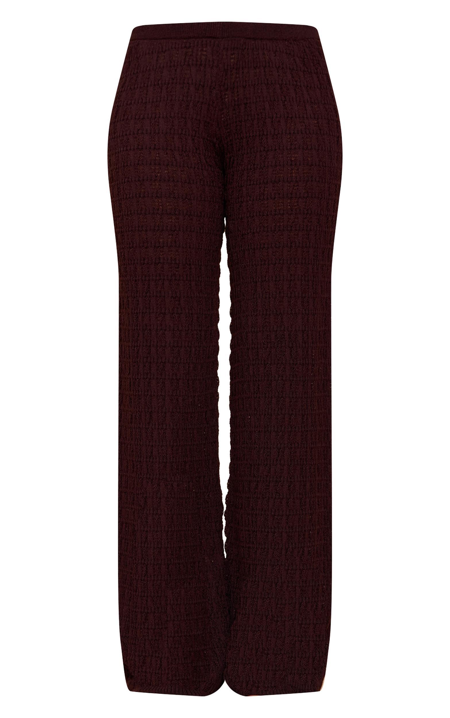 Chocolate Textured Knit Pant Product Image