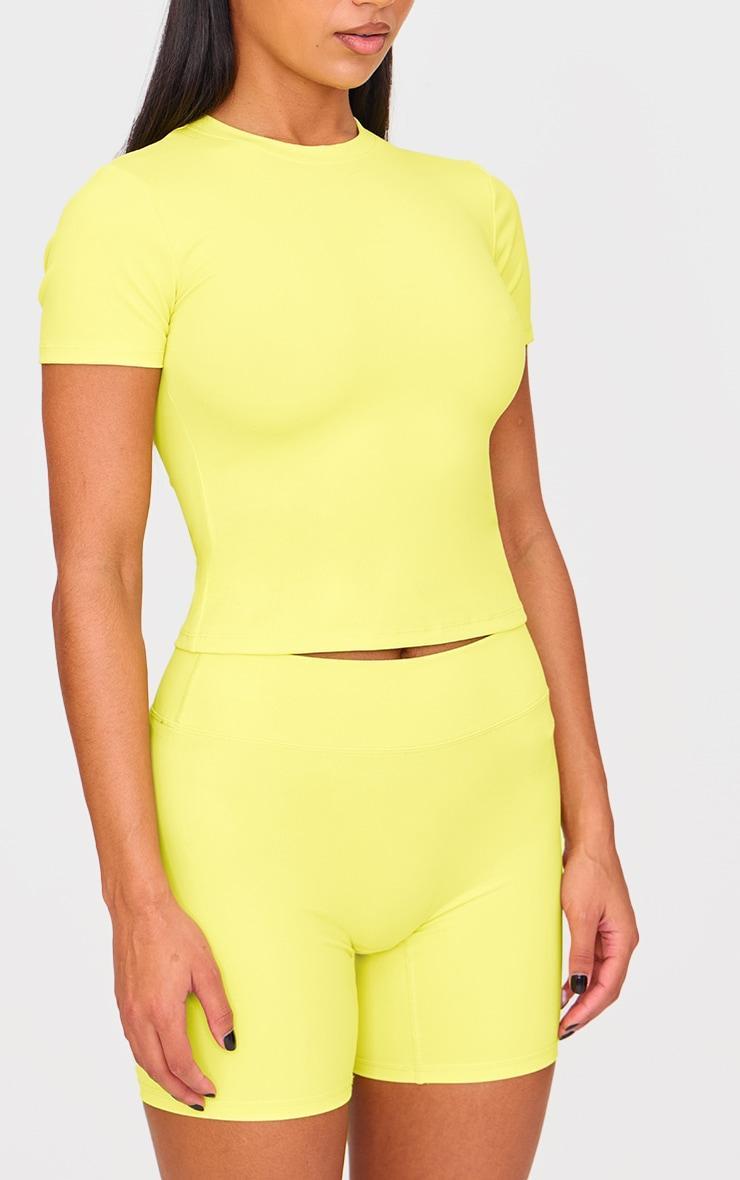 Lime Ultimate Sculpt Longline Short Sleeve Gym Top Product Image