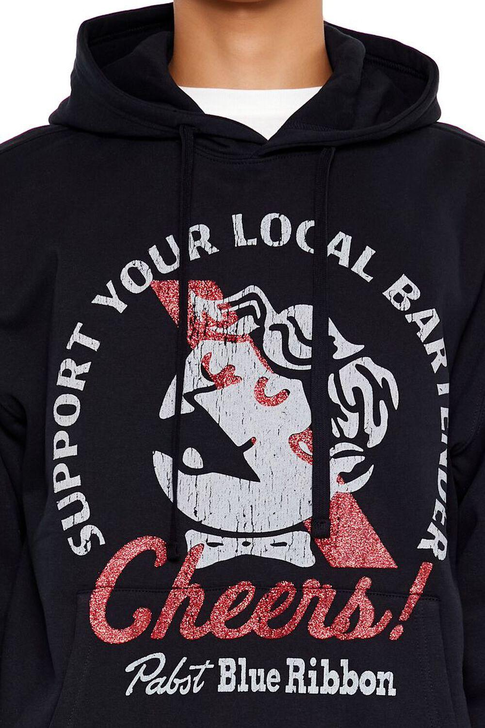 Glitter Pabst Blue Ribbon Hoodie | Forever 21 Product Image