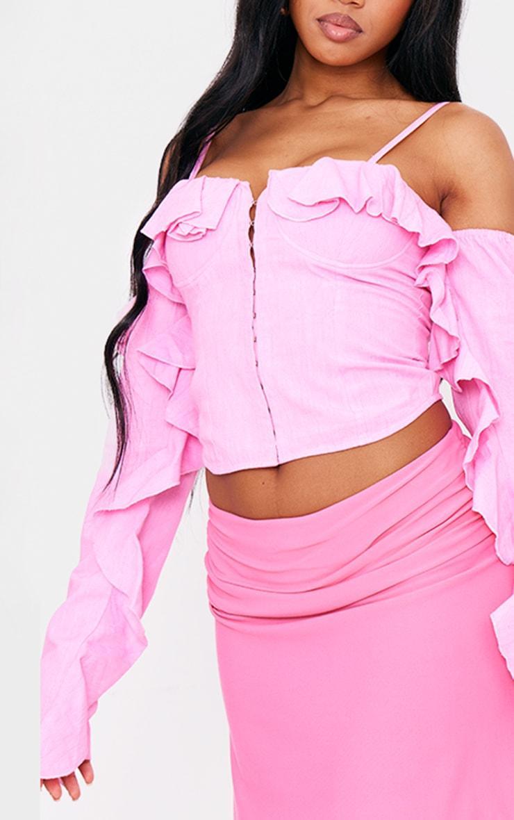 Pink Soft Touch Handkerchief Hem Mini Skirt Product Image