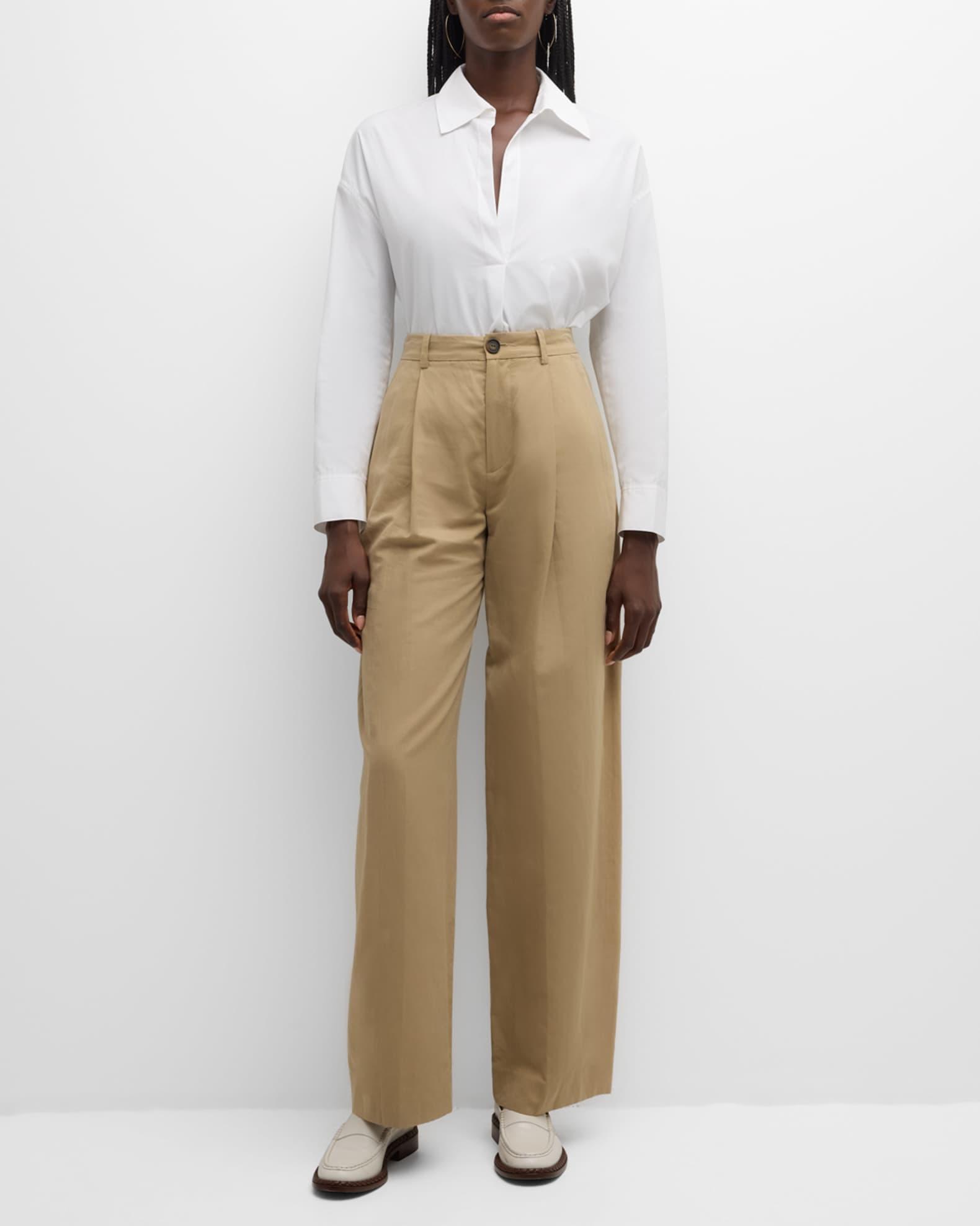 High-Waist Tailored Wide-Leg Pants Product Image