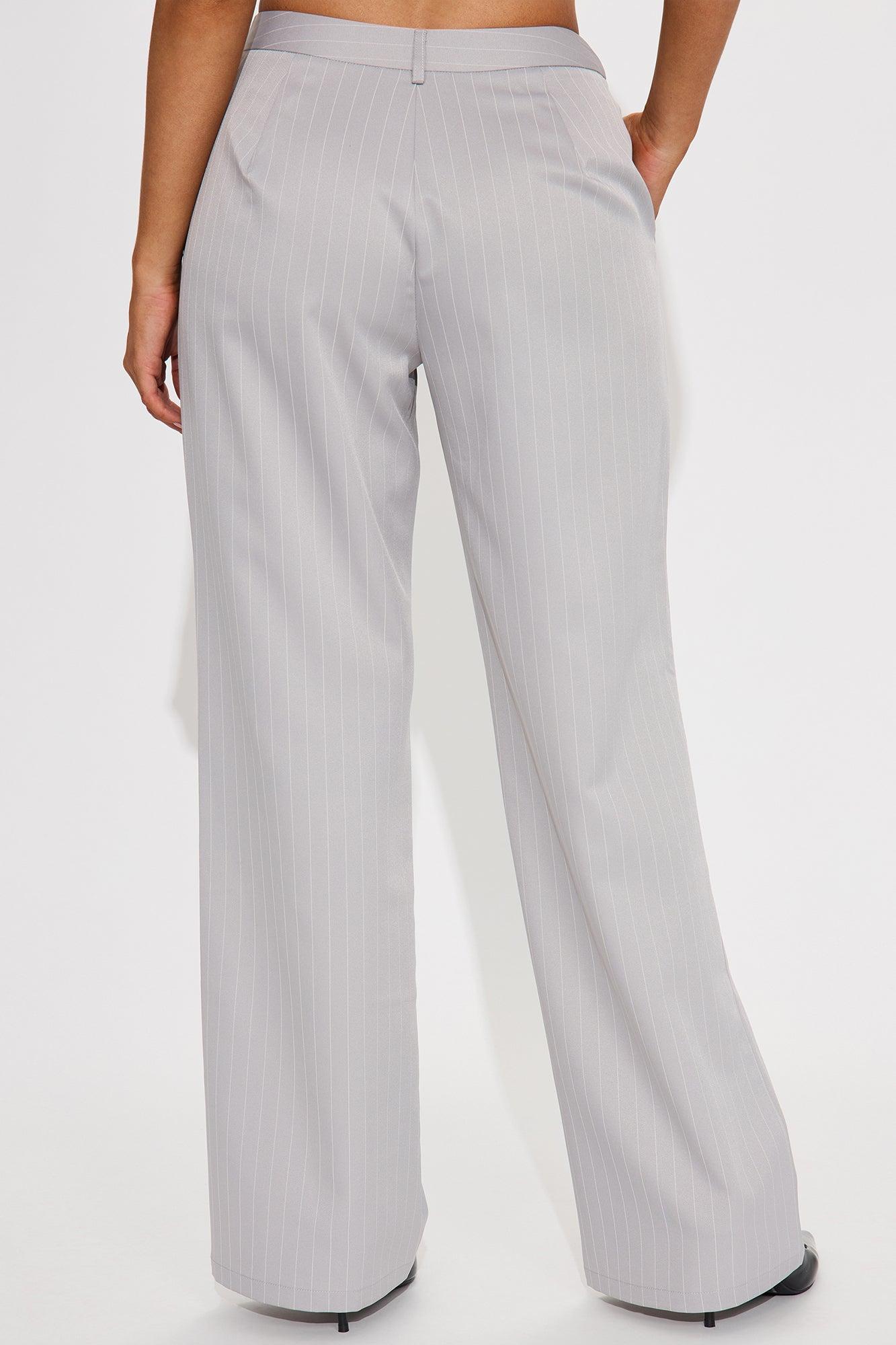Kelsey Pinstripe Trouser - Grey Product Image