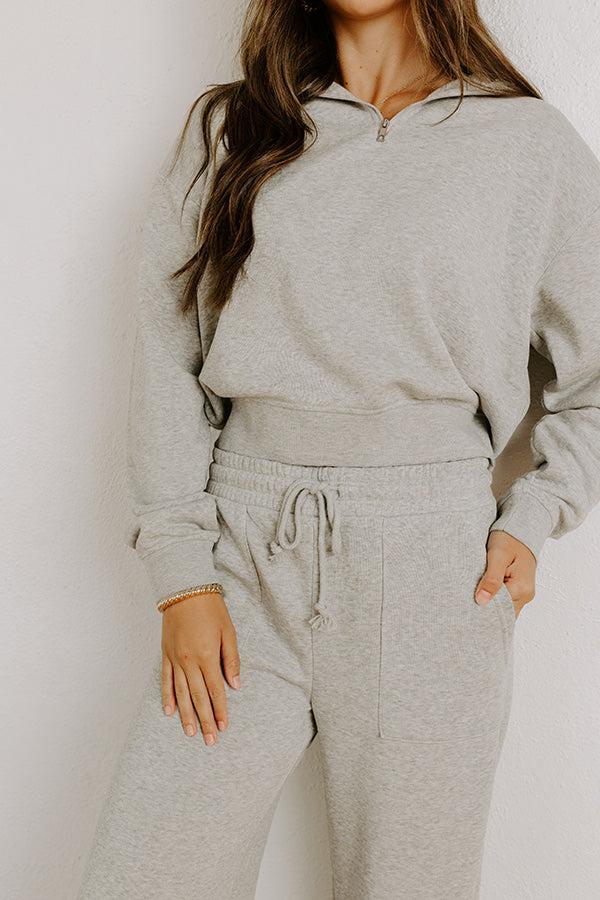 Cozy Lifestyle High Waist Vintage Wash Pants in Grey Product Image