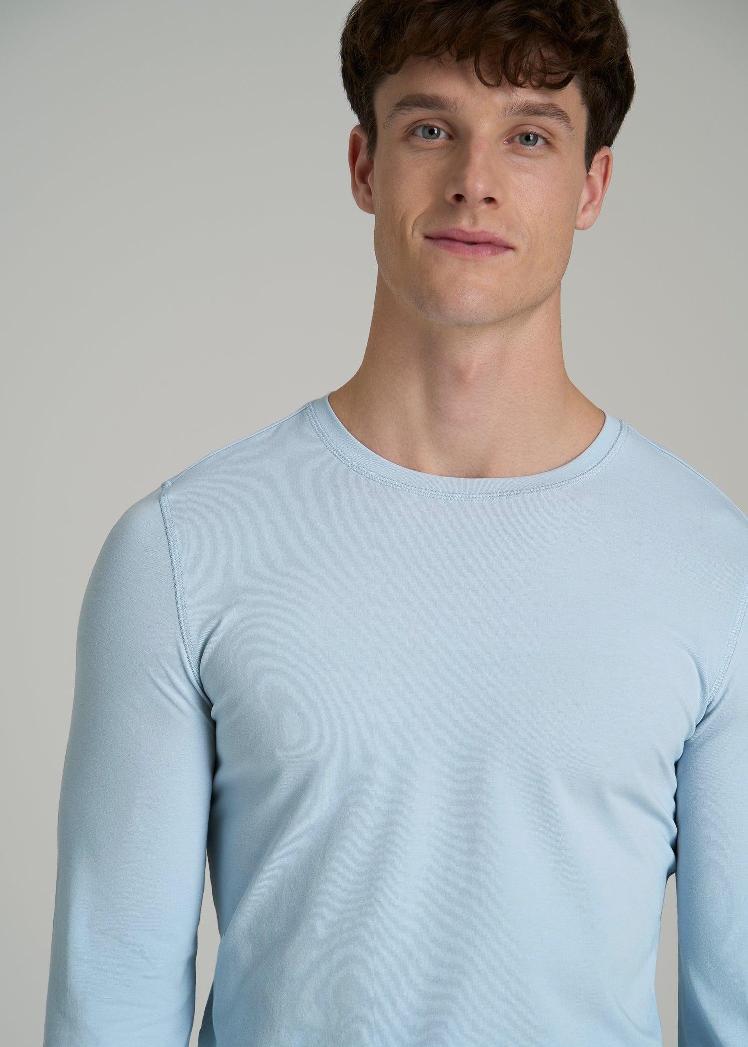 The Essential SLIM-FIT Long Sleeve Tee for Tall Men in Ice Blue Product Image