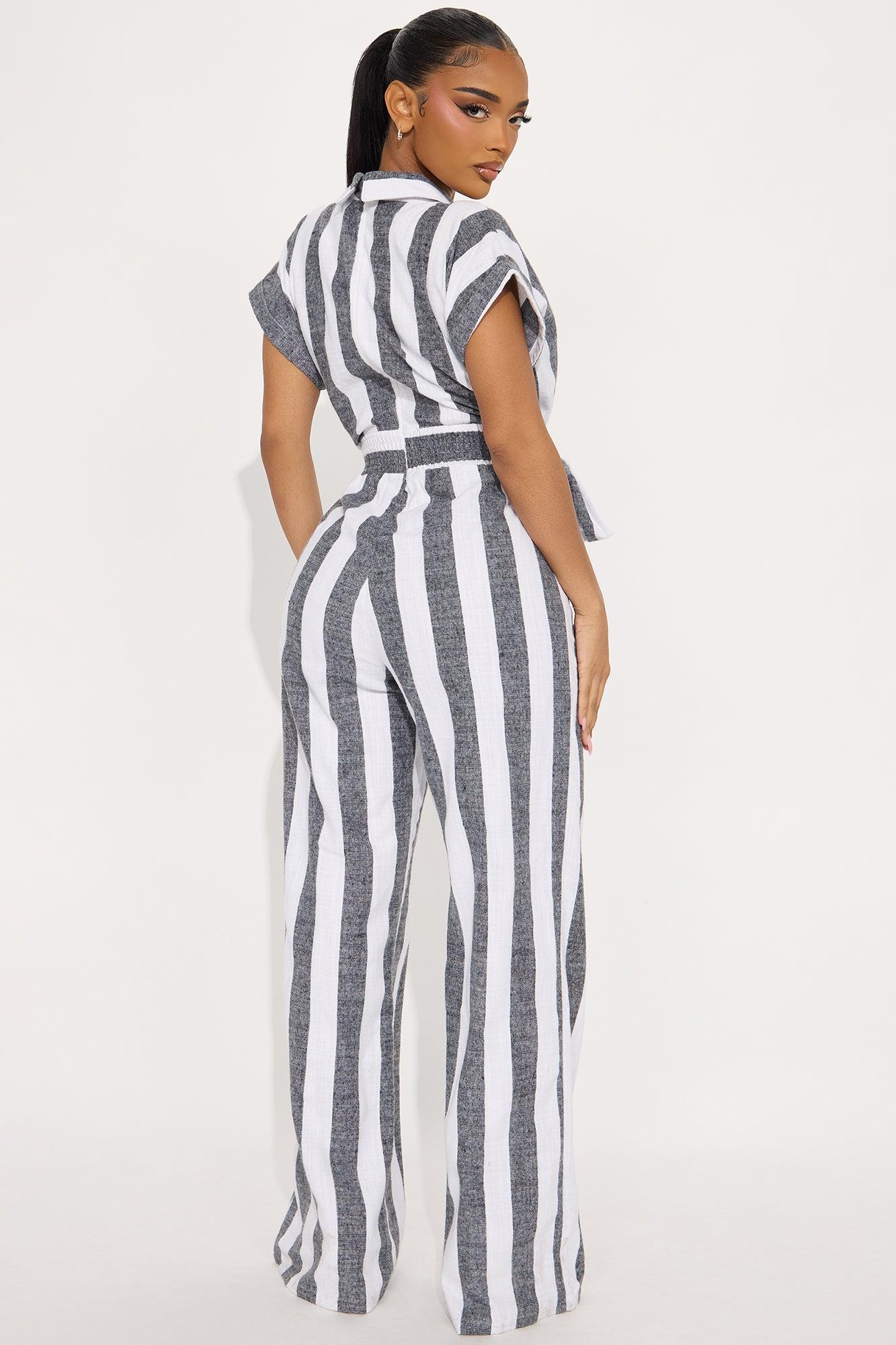 East Cost Linen Jumpsuit - Grey/combo Product Image