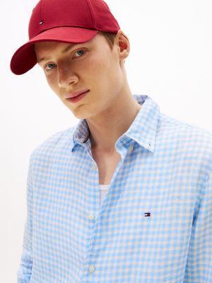 Regular Fit Gingham Linen Shirt Product Image