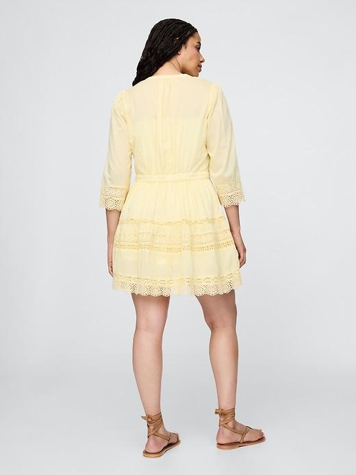 Lace-Trim Mini Dress Product Image