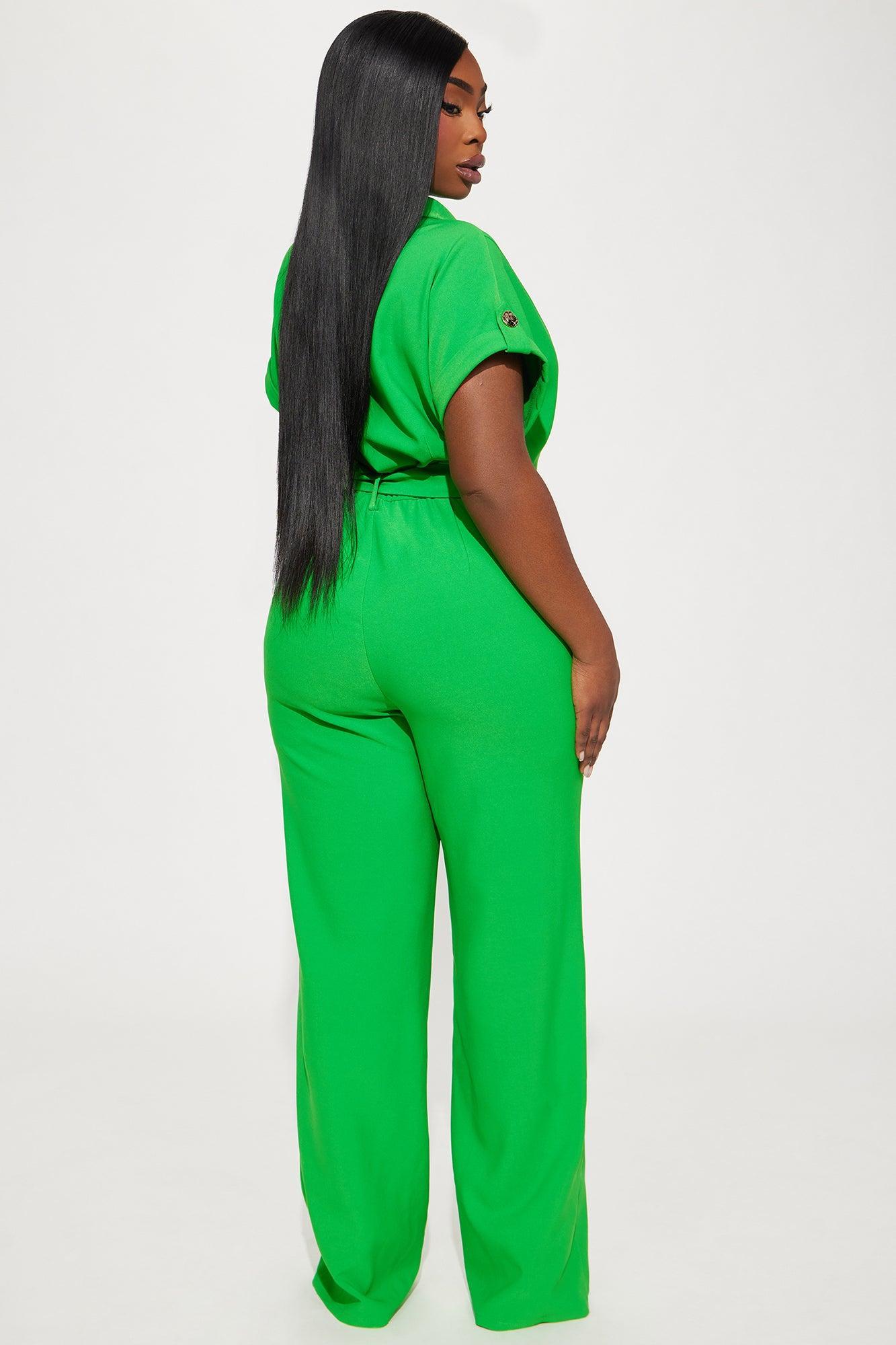 Fall For You Jumpsuit - Green Product Image