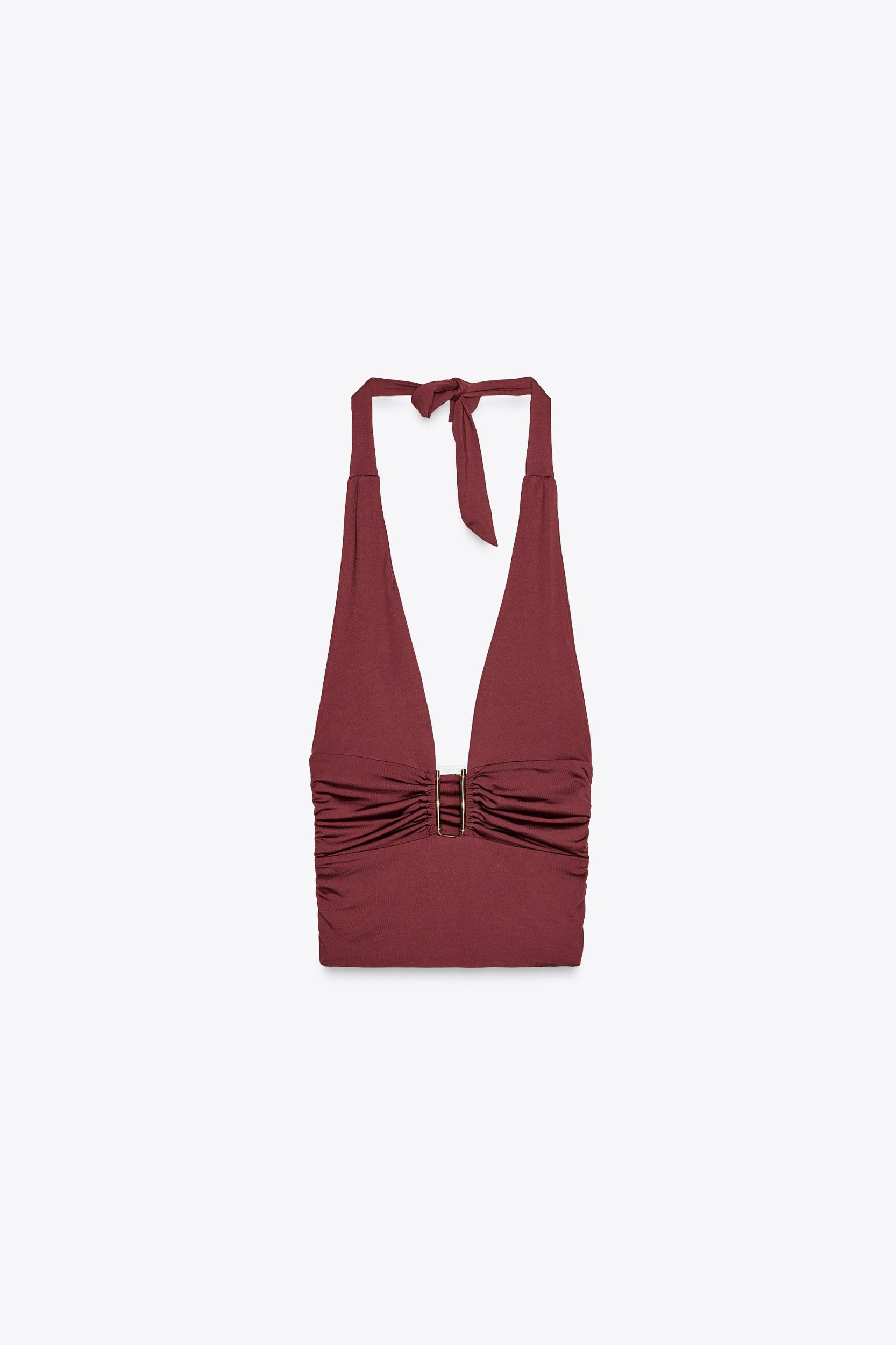 DRAPED HALTER TOP Product Image